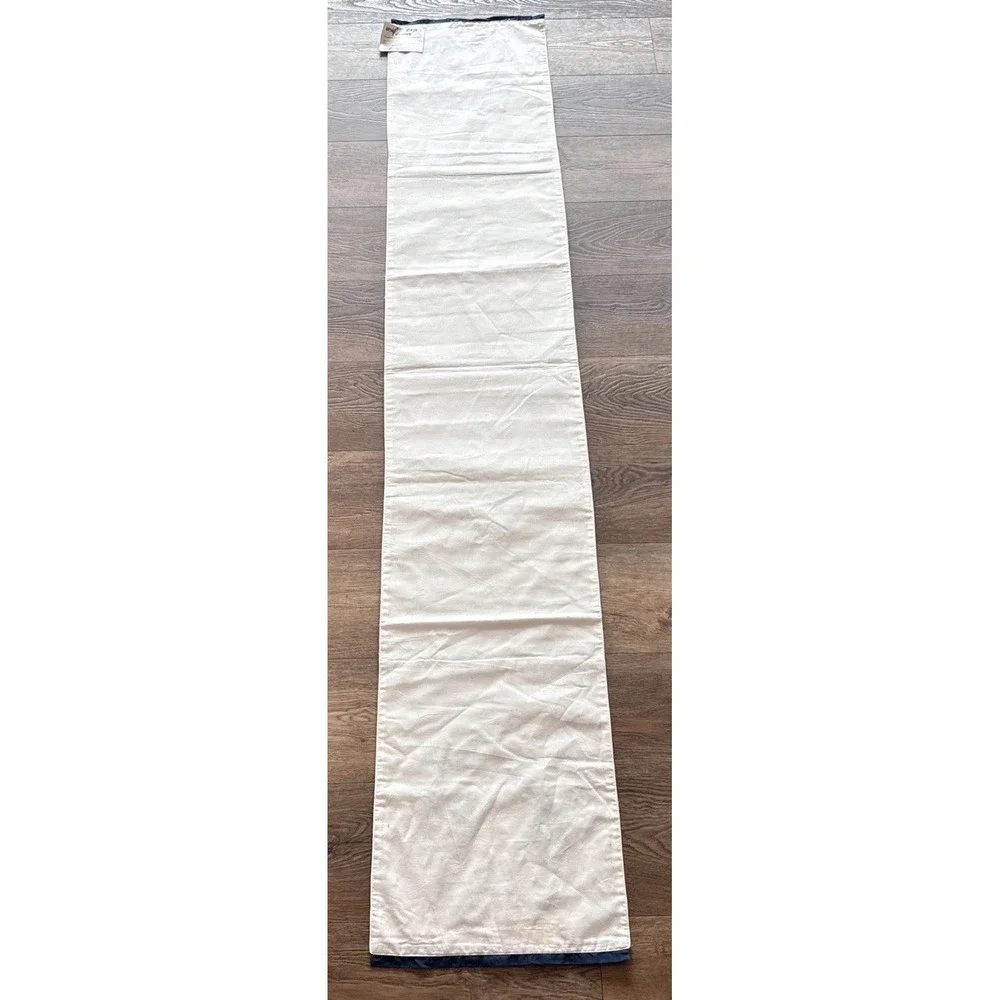 Vintage Pier 1 Imports 13x72 Beaded Table Runner Ocean Seahorse Blue And Cream